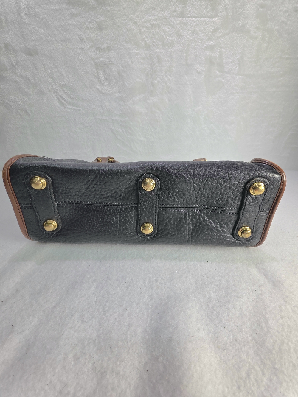 Vintage Dooney & Bourke All Weather Leather Satchel Black Pebbled Leather - Picture 8 of 12